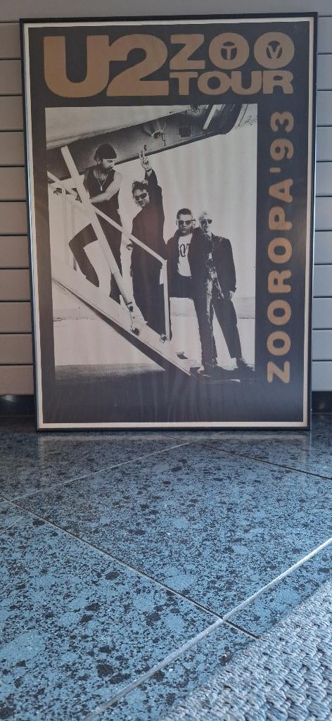 U2 Poster Zooropa '93 in kader, Ophalen, Rechthoekig Staand, Met lijst, Zo goed als nieuw