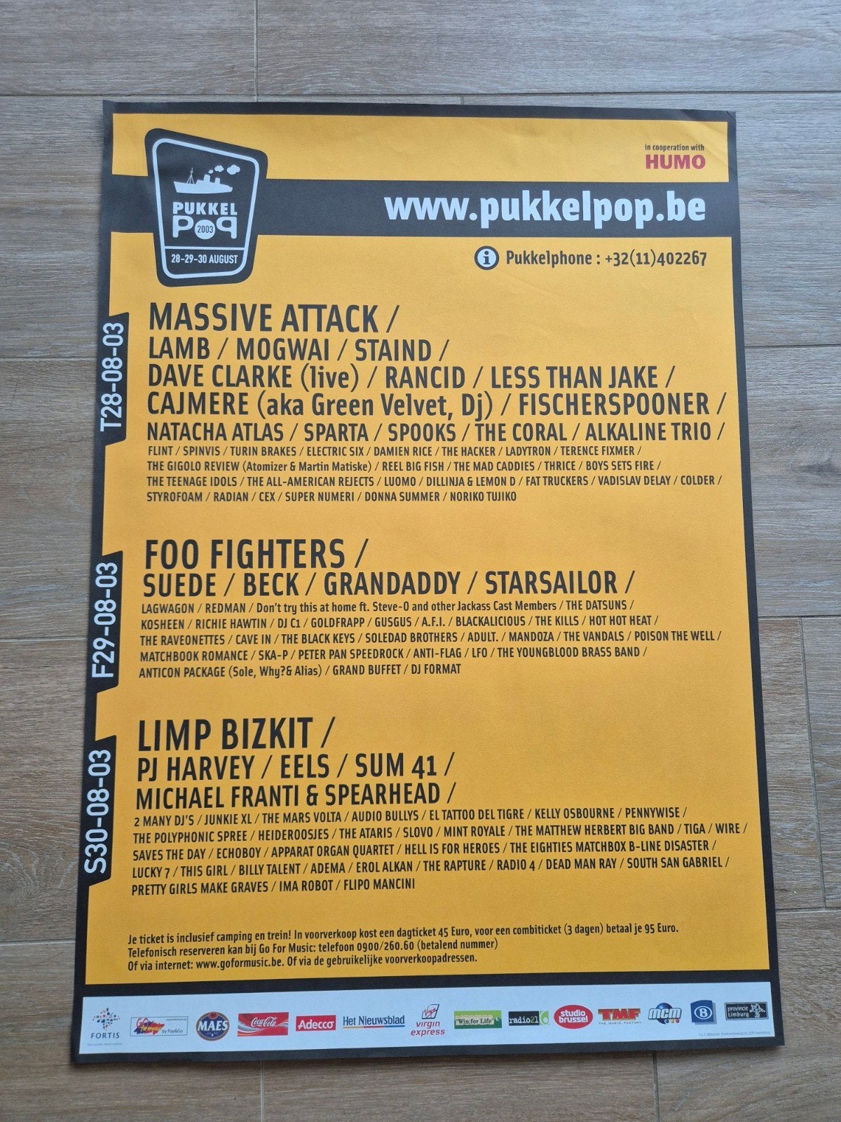 Concert poster Pukkelpop 2003, Verzamelen, Ophalen of Verzenden, Zo goed als nieuw, Muziek