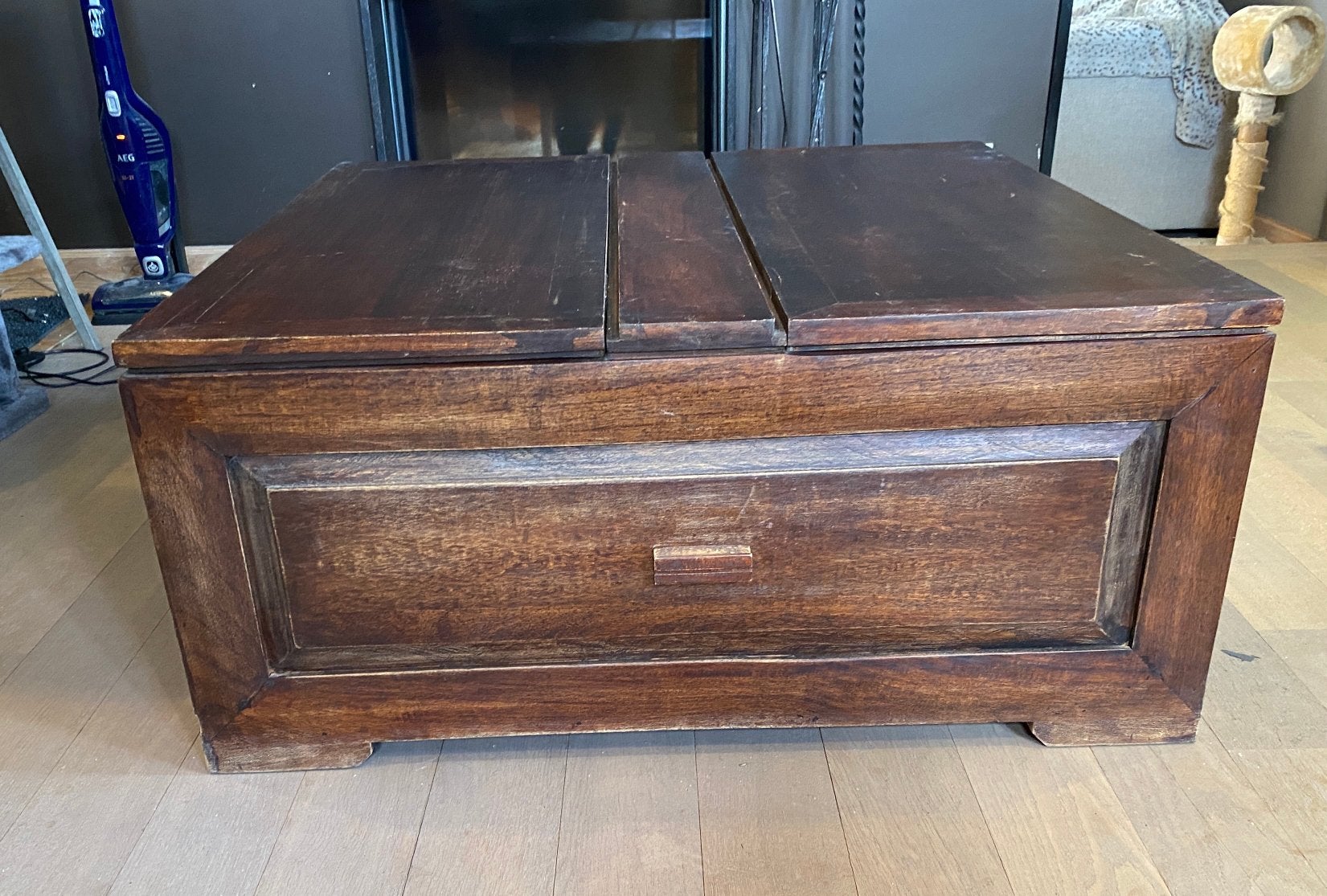Salontafel/kist, Huis en Inrichting, Woonaccessoires | Kisten, Ophalen, Gebruikt, 50 tot 100 cm, Teakhout