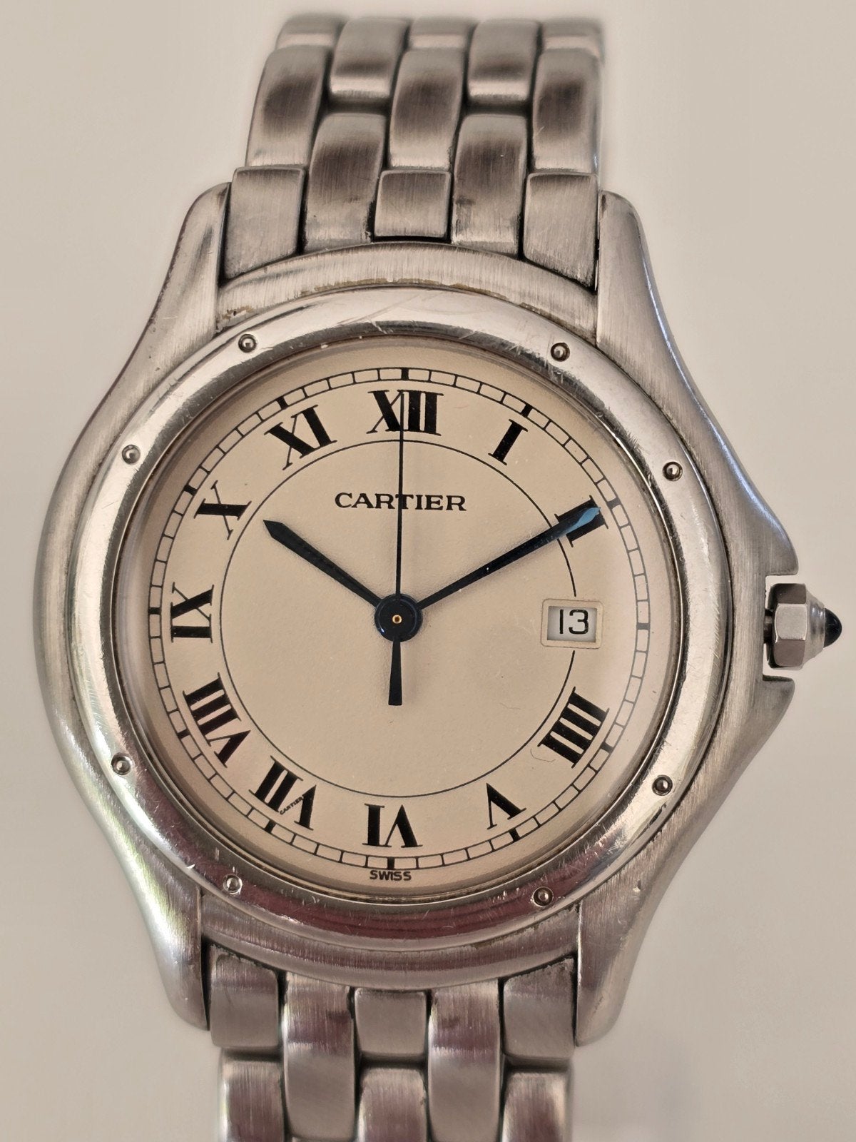 Cartier Panthère Cougar horloge, Handtassen en Accessoires, Overige merken, Staal, Gebruikt, Staal
