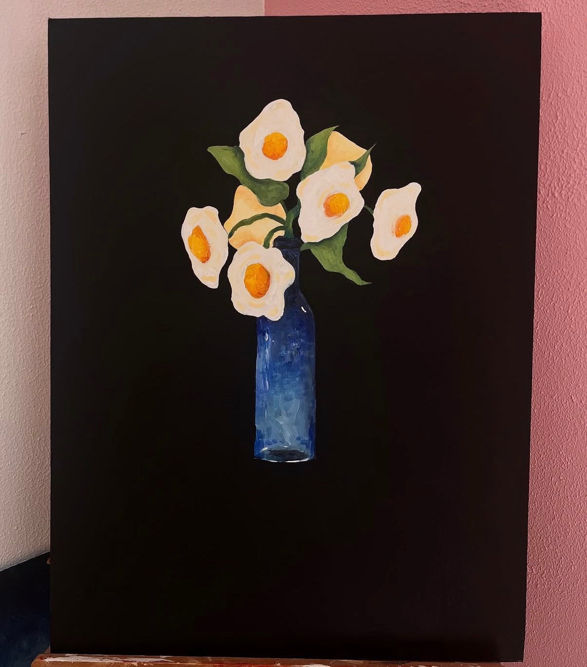 “Egg”plant schilderij acrylverf, Antiek en Kunst, Ophalen, Acrylverf