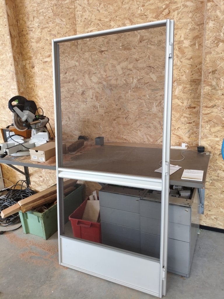 vliegendeur  nieuw met pomp, Hordeur, Nieuw, Metaal, 200 tot 215 cm
