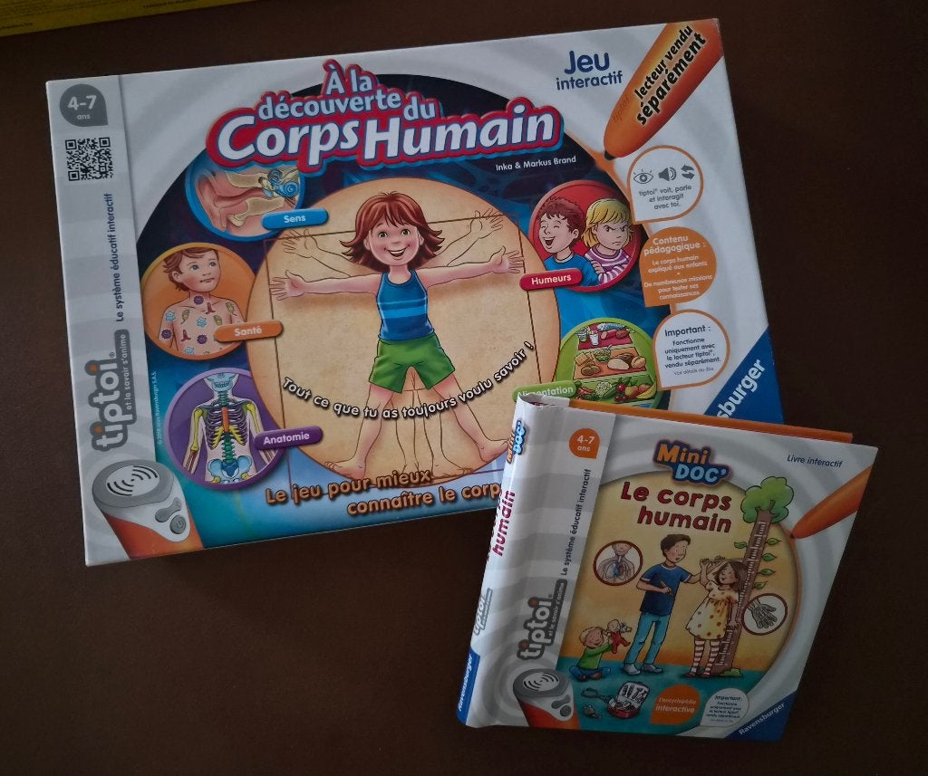 PACK DEUX-EN-UN : Grand Jeu + Livre Tiptoi "Le Corps Humain", Fiction général, Enlèvement, Ravensburger, Comme neuf