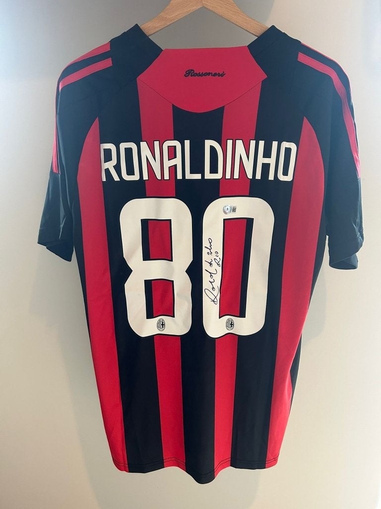 Gesigneerd Ronaldinho AC Milan Shirt - Beckett COA, Ophalen of Verzenden, Nieuw, Shirt