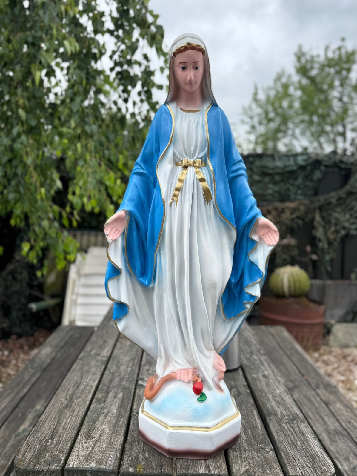 Vintage kerk beeld Maria XL, Ophalen, Gebruikt, Mens