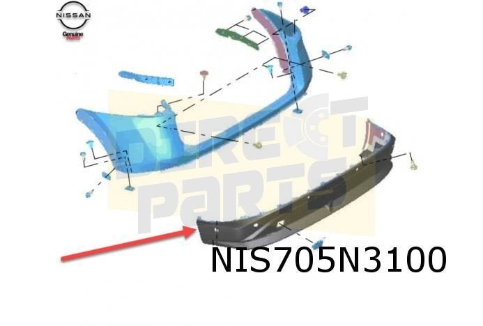 Nissan Ariya (7/22-) Achterbumperinzet zwart Origineel! 850B, -, Verzenden, -, Nieuw