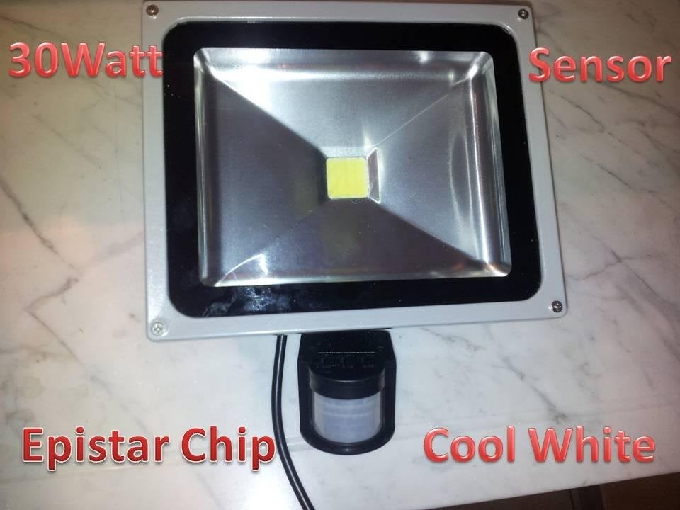 LED schijnwerper Flood Light 30W+sensor- cool white, Ophalen, Minder dan 50 watt, Wandlamp, Led