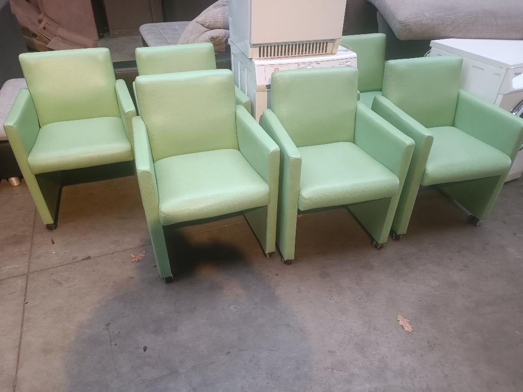 Keukenstoelen eetkamerstoelen 6x, Enlèvement, Cuir