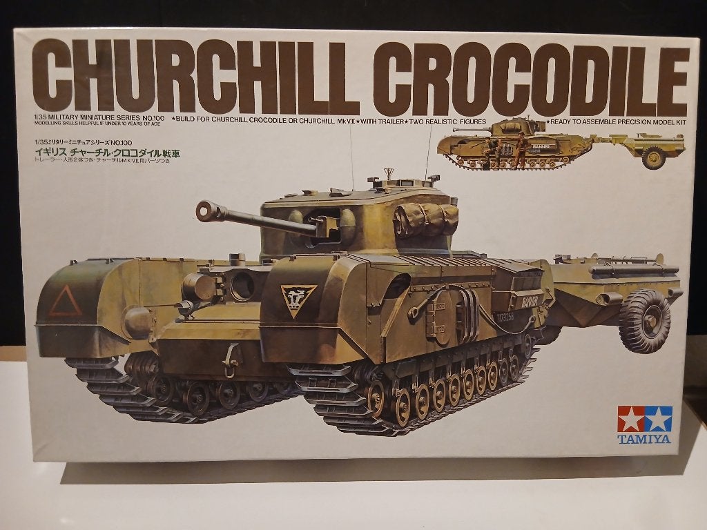Tamiya (35100): Churchill Crocodile om 1:35, Tank, 1:32 tot 1:50, Ophalen of Verzenden, Zo goed als nieuw