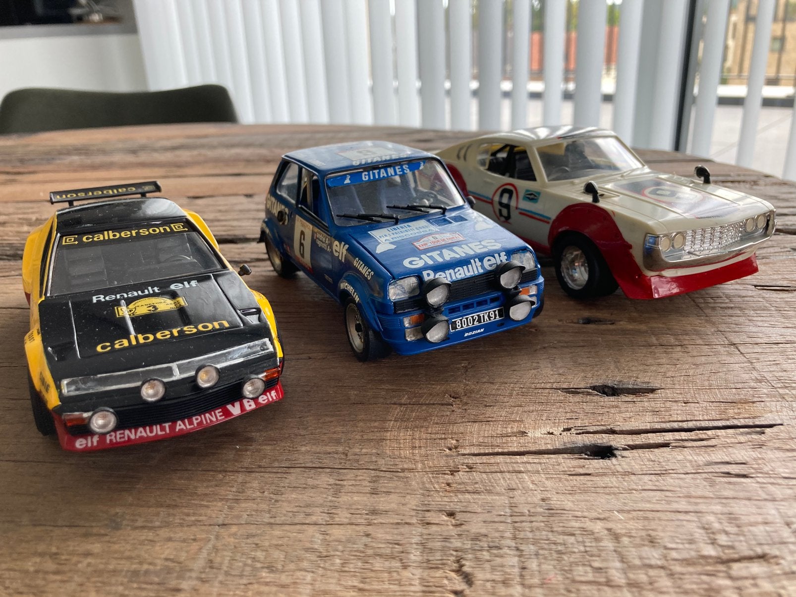 3 x Modelbouw jaren 70 rally toyota alpine renault, Ophalen, Gebruikt, Auto