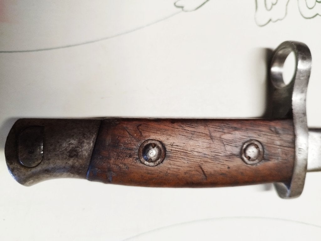 Mauser 1916 Belgische bajonet met schede - 90€, Verzamelen, Verzenden, Landmacht