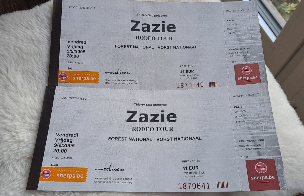 Zazie - Anciennes places de concert, Tickets & Billets, Pop