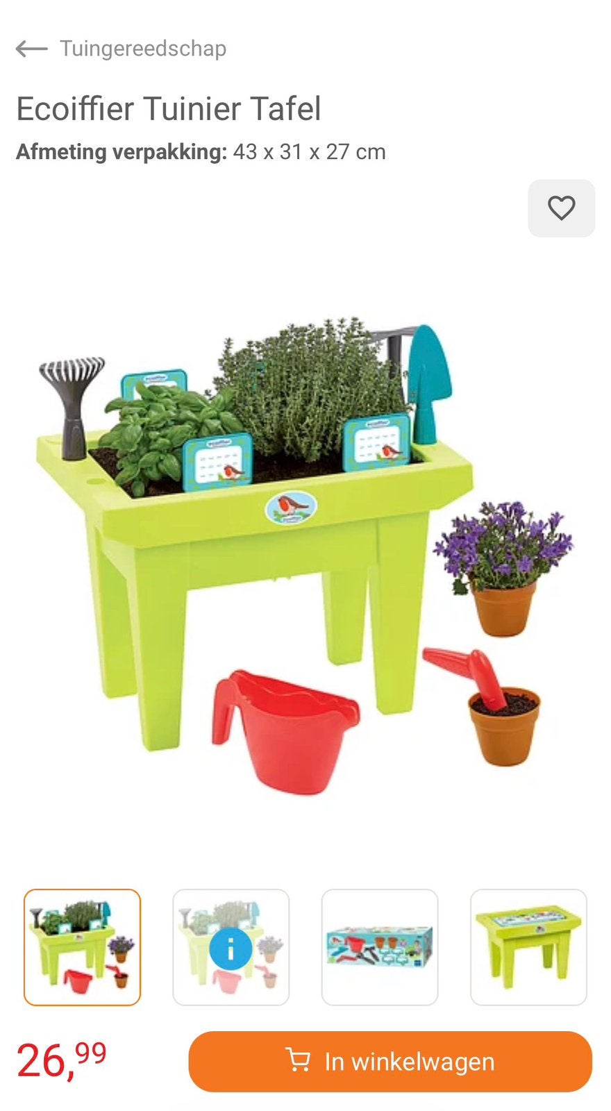 Ecoiffier Tuinier Tafel, Kinderen en Baby's, Speelgoed | Speeltafels, Ophalen, Nieuw