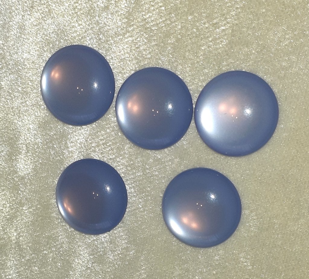 5 Cabochons lila blauw katoog 18mm rond, Hobby en Vrije tijd, Kralen en Sieraden maken, Ophalen of Verzenden, Nieuw, Kraal