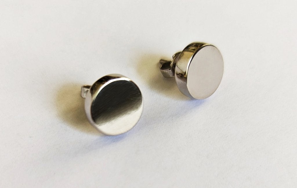 Superbes boucles d'oreilles rondes en argent, Argent, Argent, Envoi, Neuf