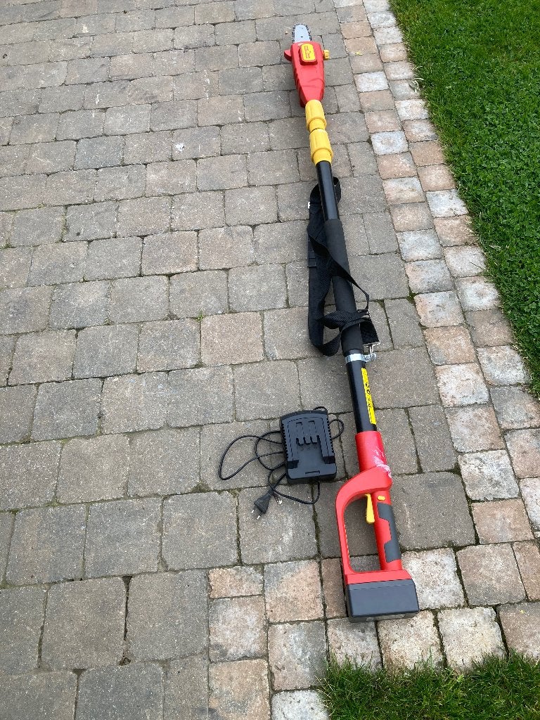 Kettingzaag op verleng stok batterij, Ophalen of Verzenden, Gebruikt, Accu, Wolf Garten