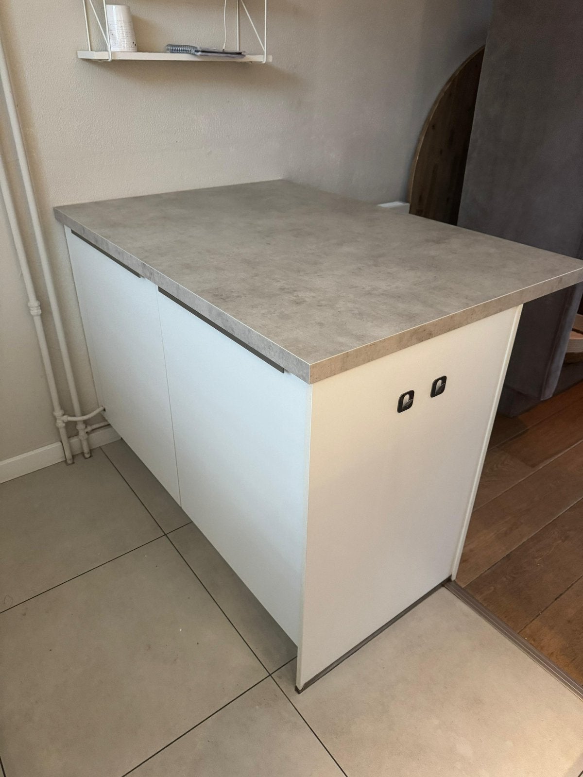 Cuisine d'angle complète + électroménagers + DÉMONTÉE, Enlèvement ou Envoi, Blanc, Cuisine d'angle