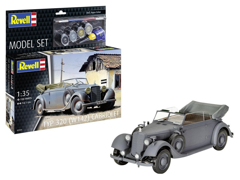 REVELL 63354 Model Set Typ 320 (W142) Cabriolet échelle 1/35, Hobby & Loisirs créatifs, Modélisme | Voitures & Véhicules, Neuf