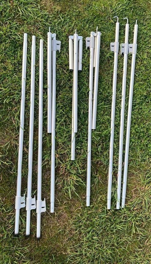Set aluminium tentstokken voor caravantent, Caravanes & Camping, Accessoires de tente, Comme neuf, Enlèvement