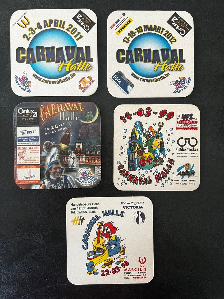 Bierviltjes - CARNAVAL HALLE 2, Verzamelen, Biermerken, Ophalen of Verzenden, Zo goed als nieuw, Viltje(s), Overige merken