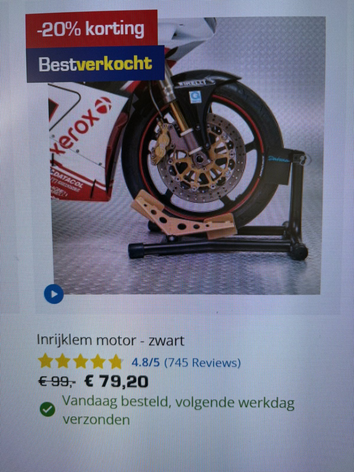 Oprijramp en motorklem, Ophalen, Zo goed als nieuw