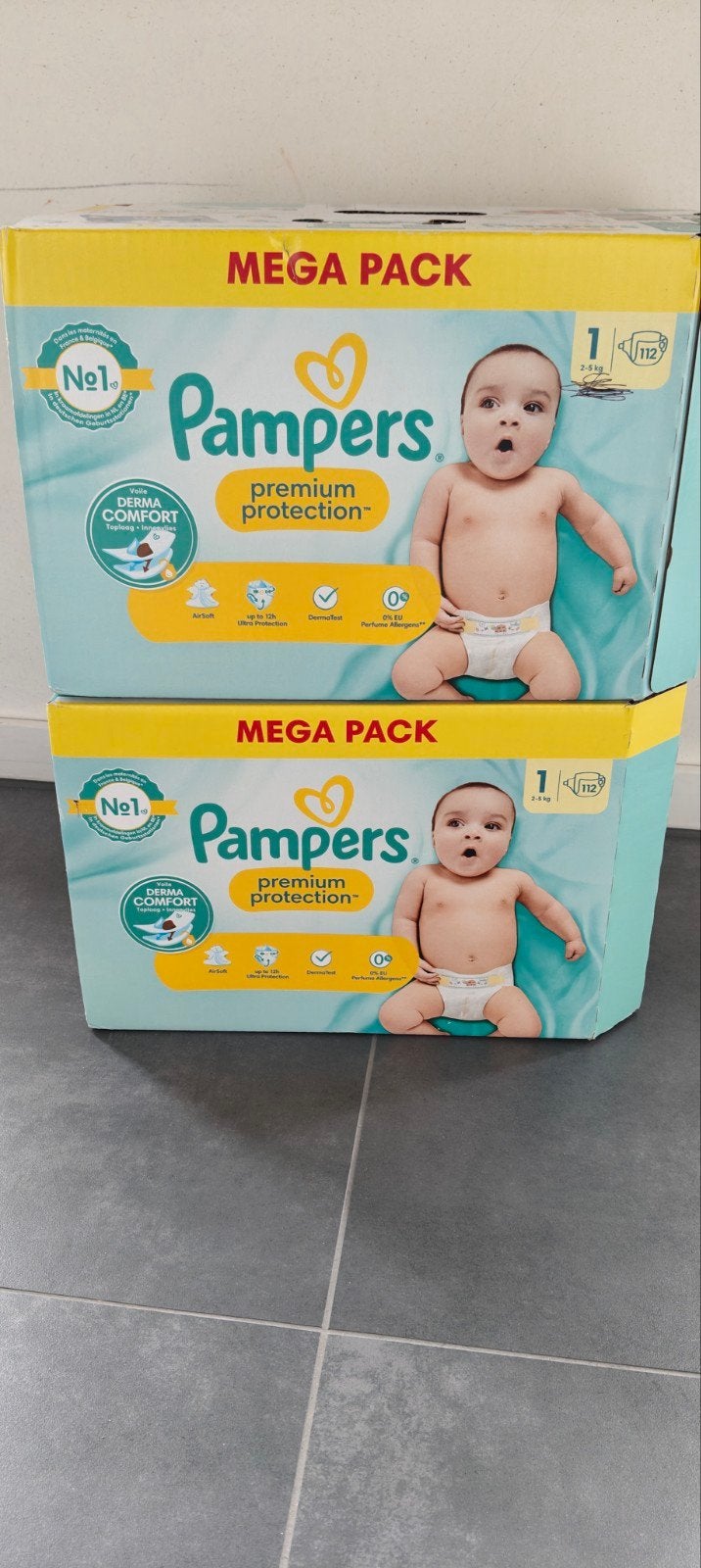 Pampers maat 1. 20 eur per doos, Ophalen