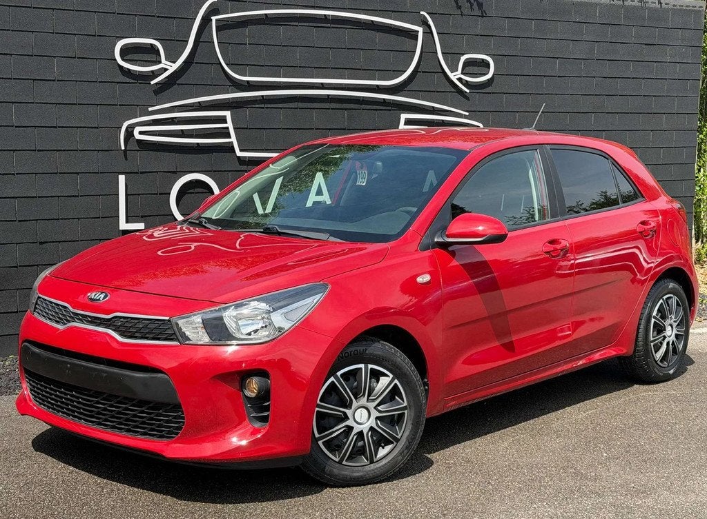 Kia Rio 1.2i+GARANTIE 12 MOIS+NAVI+CAMERA+AIRCO+EURO 6B, Autos, Kia, Rouge, Euro 6, Entreprise, Noir