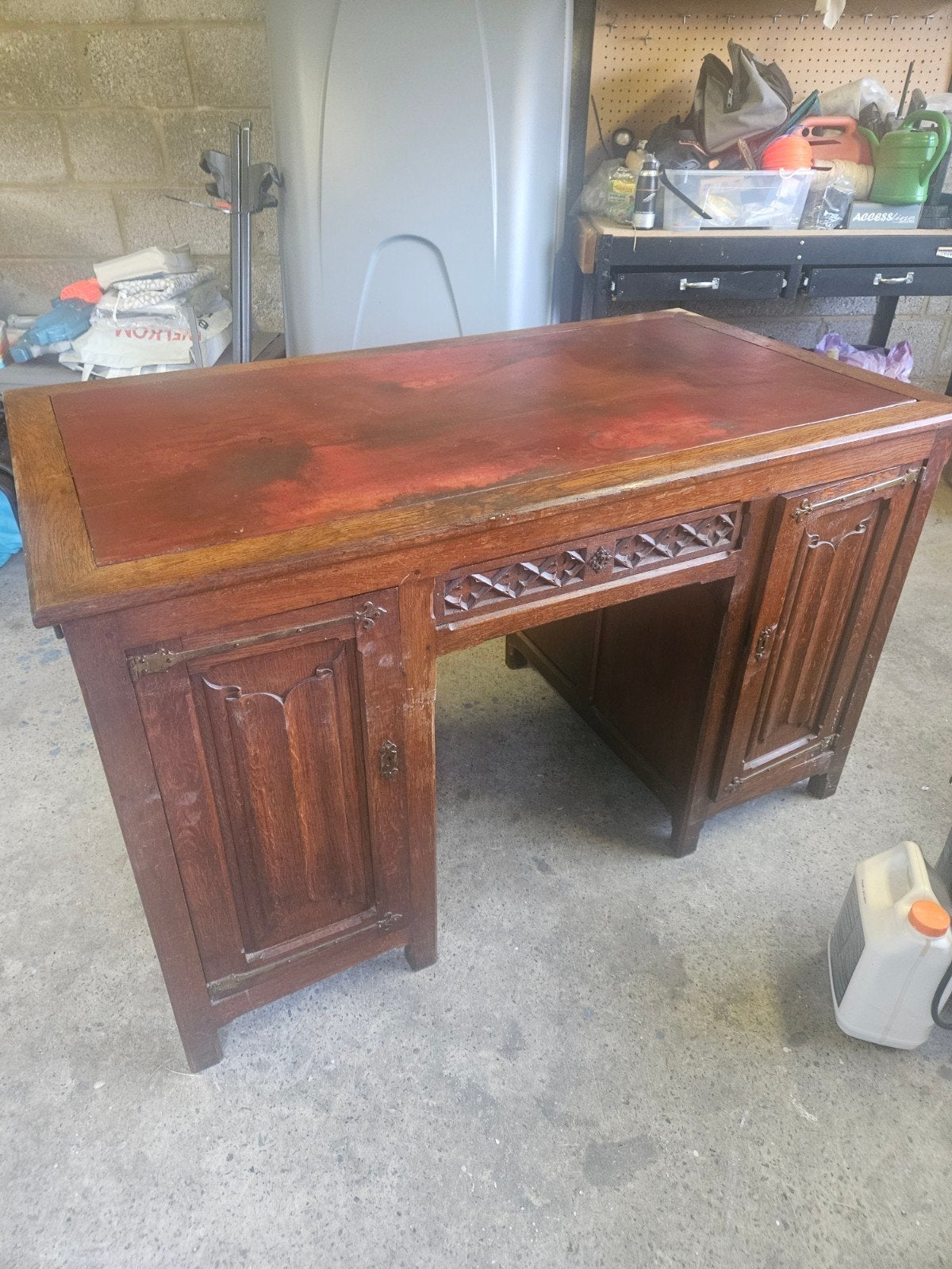 beau bureau ancien double face, Antiquités & Art, Antiquités | Bureau & Affaires, Enlèvement ou Envoi