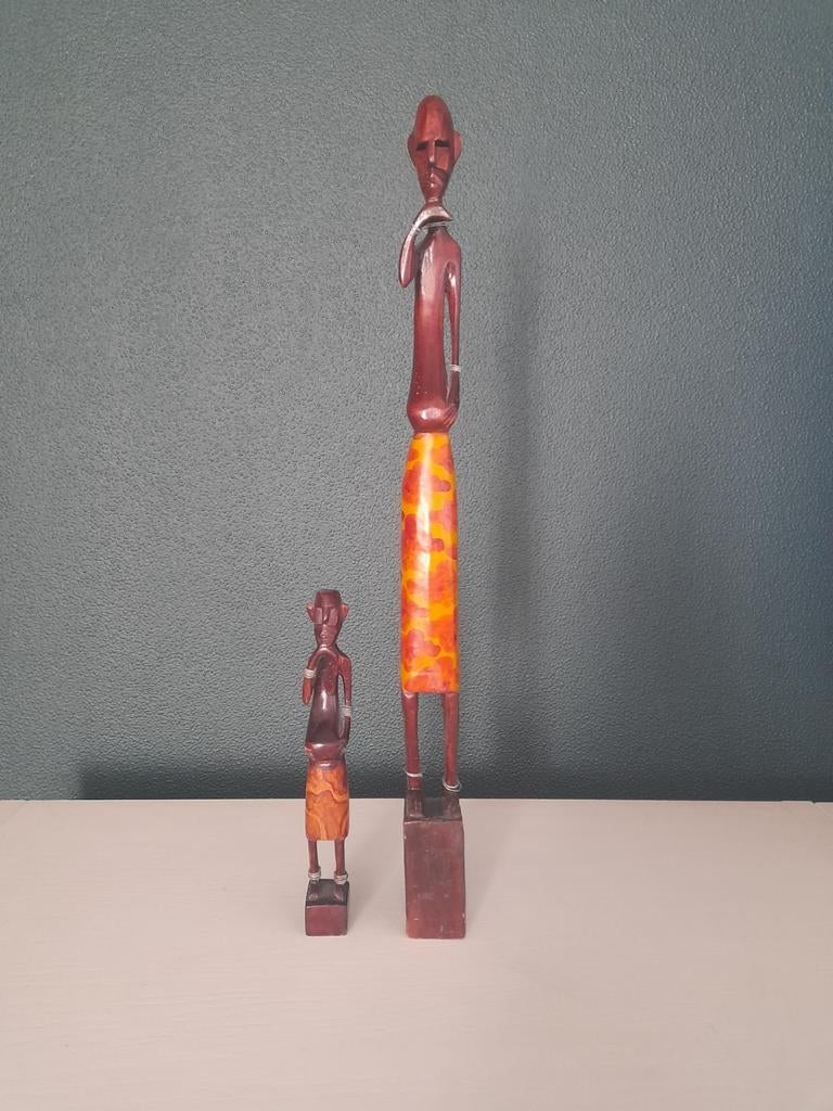2 Afrikaanse beeldjes, Antiek en Kunst, Ophalen