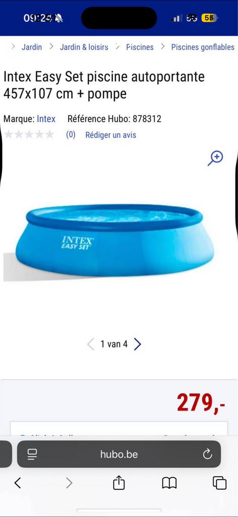 Intex Easy Set piscine autoportante 457x107 cm + pompe, Tuin en Terras, Ophalen, Opblaaszwembad, 80 tot 120 cm, Rond
