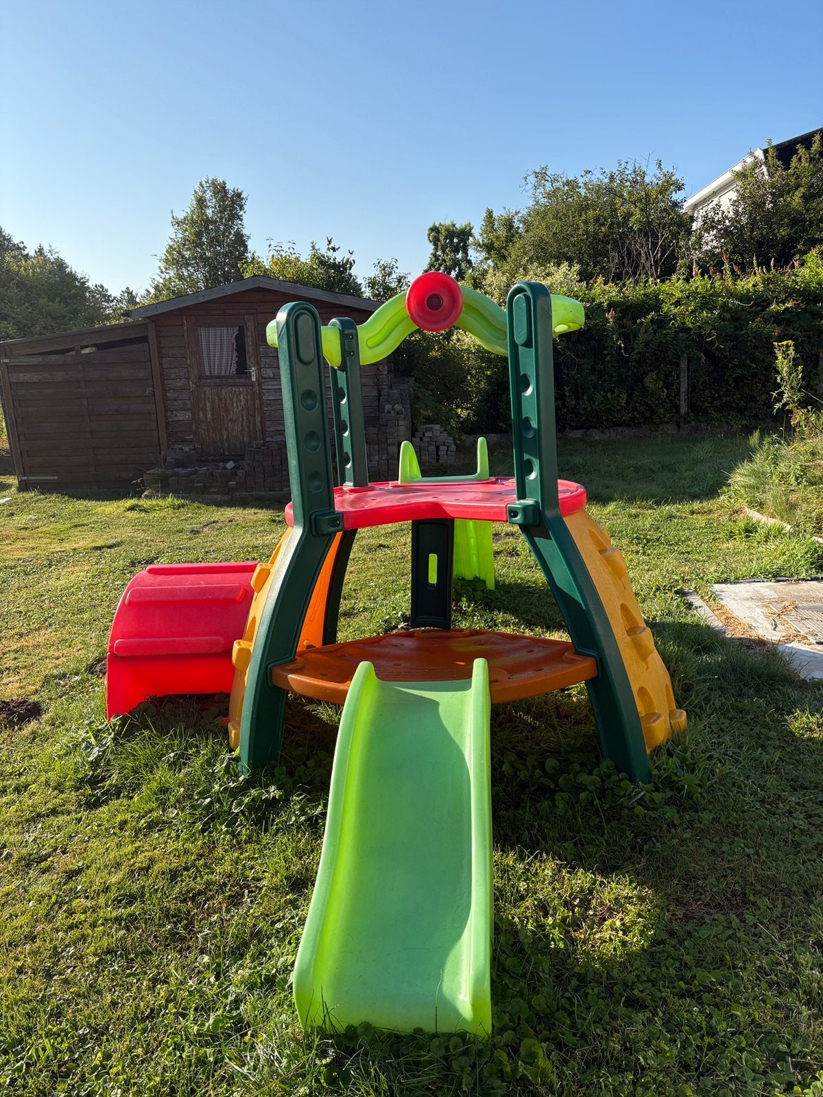 Buiten speeltoestel dubbele glijbaan, Enfants & Bébés, Jouets | Extérieur | Aires de jeux, Enlèvement, Utilisé, Mur d'escalade