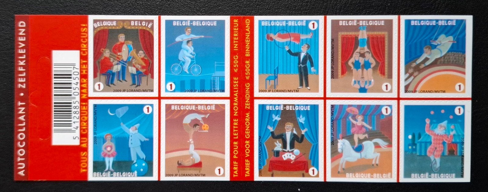 België: OBP 3929/38-B105 ** Het circus 2009., Postzegels en Munten, Frankeerzegel, Ophalen of Verzenden, Zonder stempel, Postfris