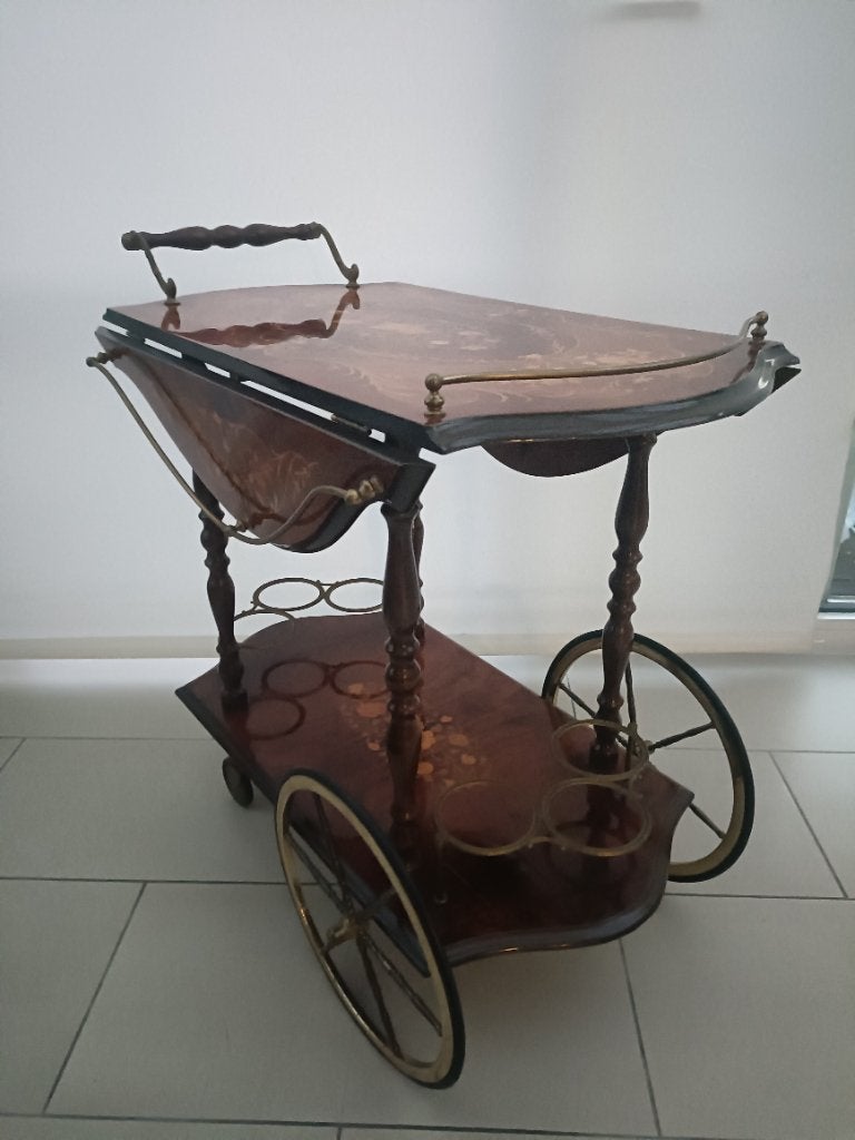 Serveerwagen, italiaans dranken trolley, bijzet meubel, side, Gebruikt, Minder dan 50 cm, Vintage, retro, antiek, Ovaal