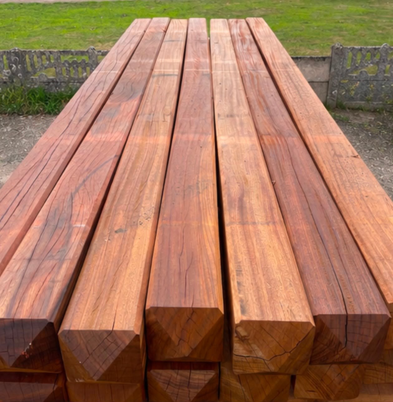Hardhouten poortpalen, Jardin & Terrasse, Enlèvement, Neuf, Bois dur