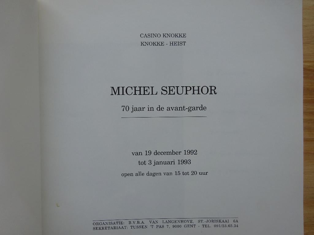 Michel Seuphor, 1992, Casino Knokke-Heist, Enlèvement ou Envoi, Utilisé, Peinture et dessin