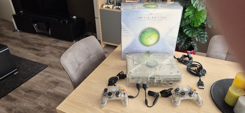 Crystal xbox original, limited edition, Games en Spelcomputers, Ophalen, Refurbished, Met 2 controllers, Crystal/doorzichtig