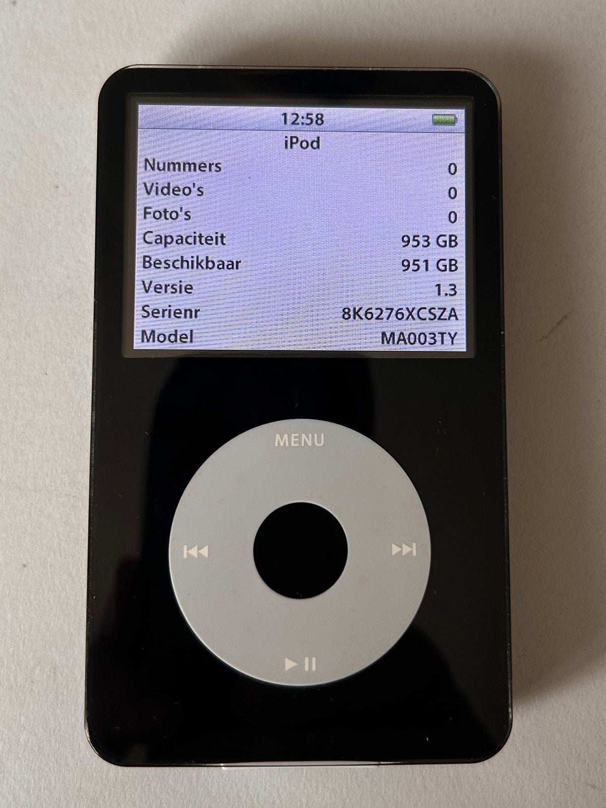 iPod Classic 5e génération modifié, Classic, Enlèvement ou Envoi, 40 GB et plus, Comme neuf