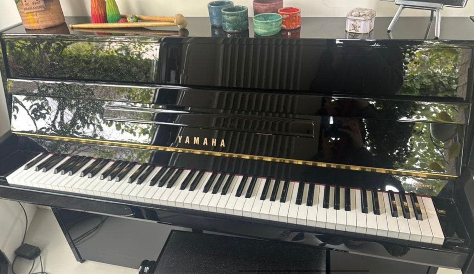 akoestische piano yamaha, Ophalen, Zwart, Zo goed als nieuw, Piano