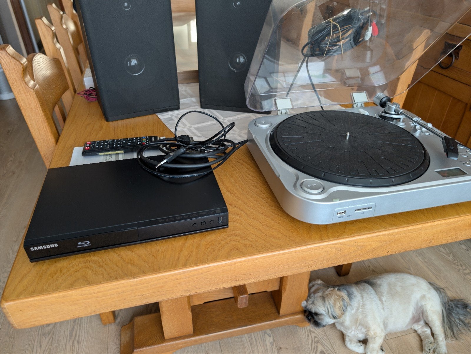 Blueray speler lp speler en 2 boxen, Audio, Tv en Foto, Platenspelers, Ophalen