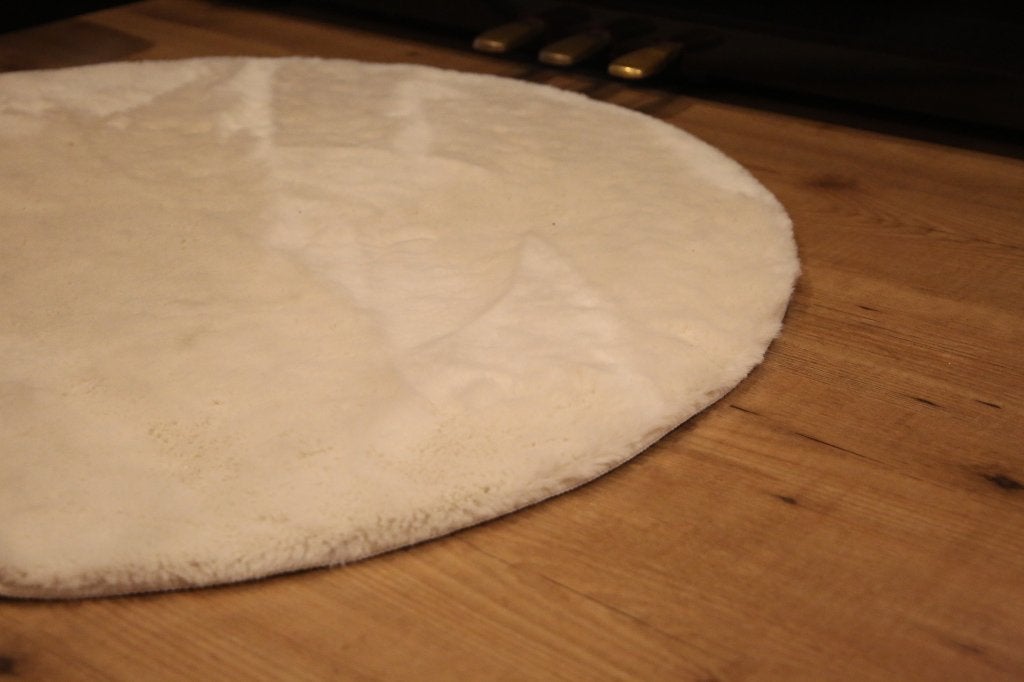 Rond wit hoogpolig vloerkleed Ø100 cm, Ophalen, Gebruikt, Wit, Rond