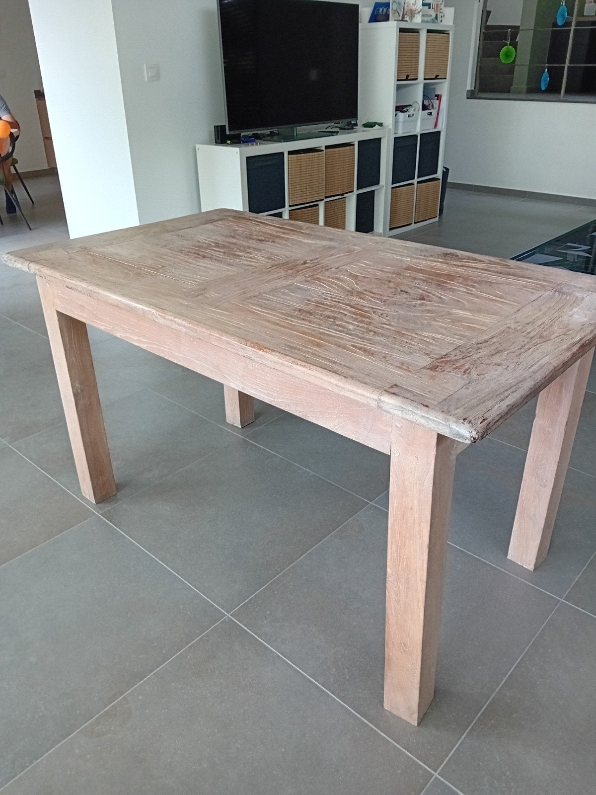 Houten tafel, Huis en Inrichting, Tafels | Eettafels, Ophalen, Gebruikt, 100 tot 150 cm, Teakhout