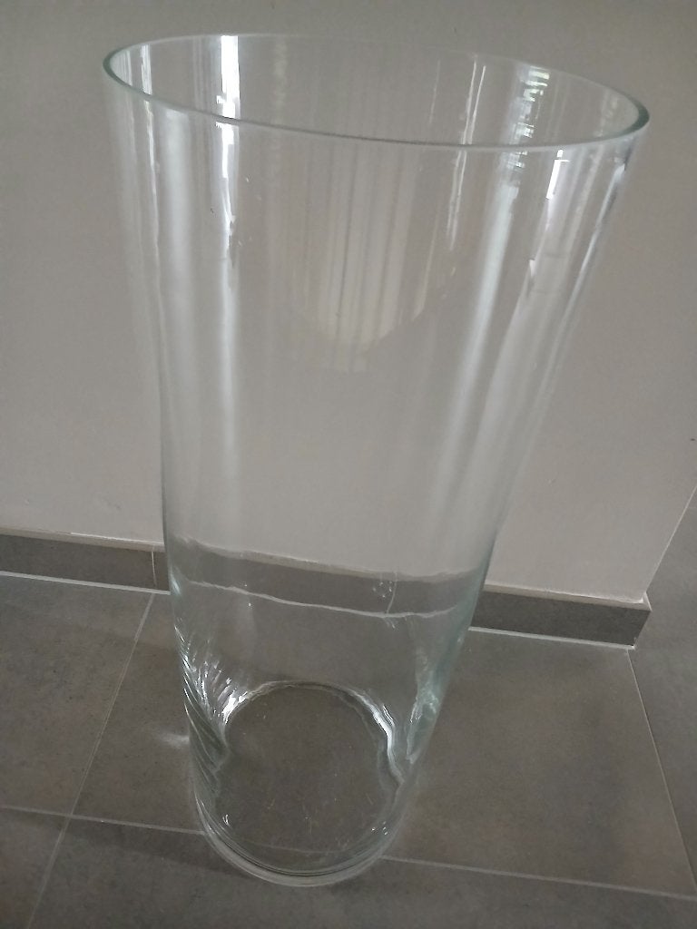 Hoge glazen vaas, Huis en Inrichting, Woonaccessoires | Vazen, Ophalen, Zo goed als nieuw, Glas, 70 cm