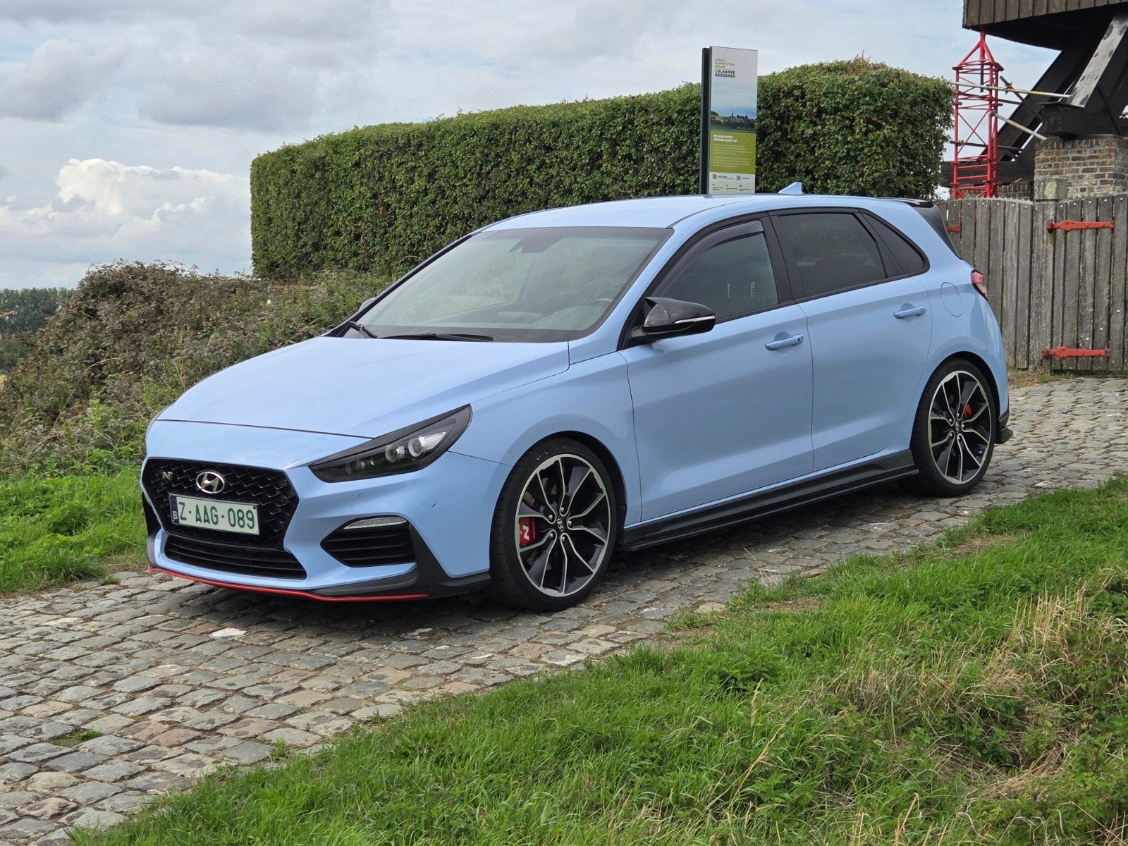 Hyundai i30N, Auto's, Voorwielaandrijving, Blauw, Handgeschakeld, Leder en Alcantara