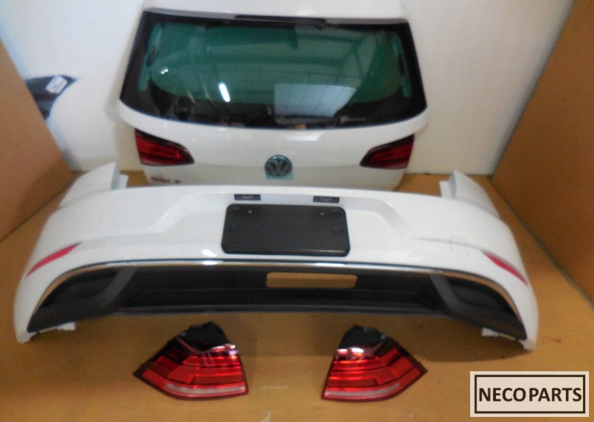 VW GOLF 7 FACELIFT ACHTERKLEP ACHTER BUMPER LAMPEN LC9A, Gebruikt, -, Volkswagen, -