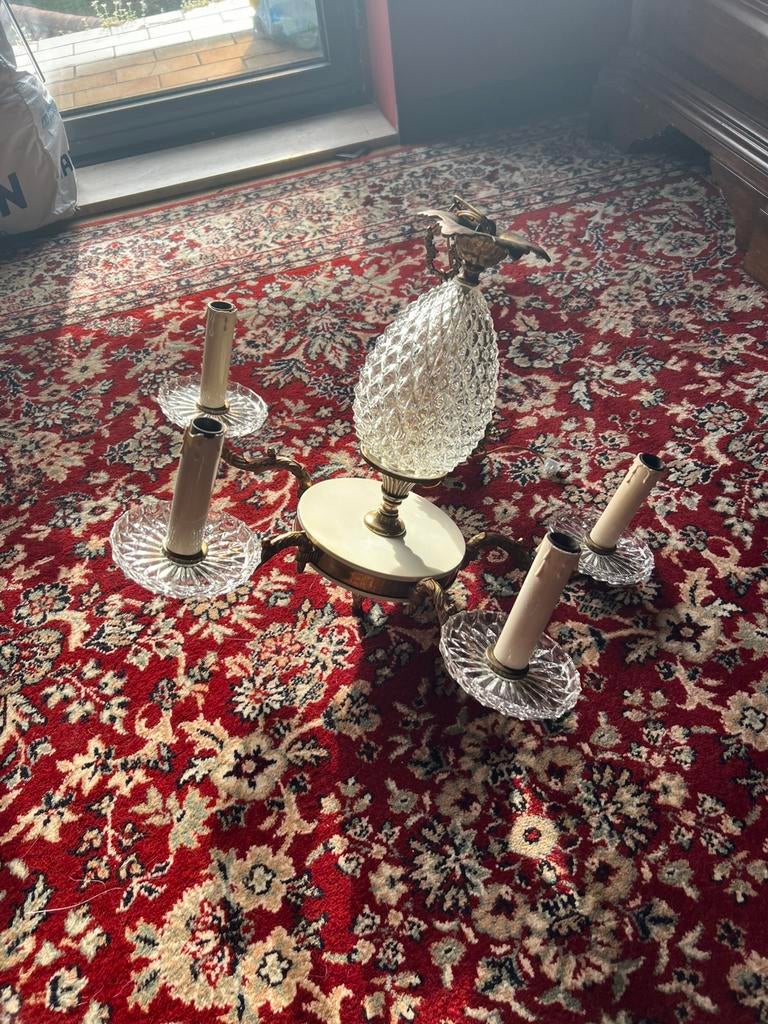 Antiek luster, Huis en Inrichting, Ophalen, Zo goed als nieuw, Glas, Antiek