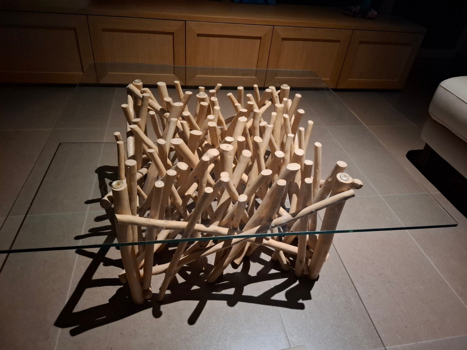 prachtige salontafel in drijfhout, Ophalen