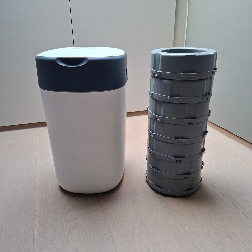 SEAU À COUCHES TOMMEE TIPPEE SANGENIC + 7 RECHARGES, Enlèvement, Comme neuf, Poubelle à couches, Sangenic
