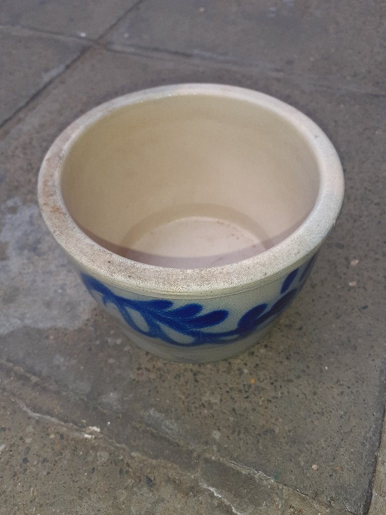 Cache pot en grès gris et bleu, Jardin & Terrasse, Moins de 25 cm, Enlèvement, Utilisé, Intérieur