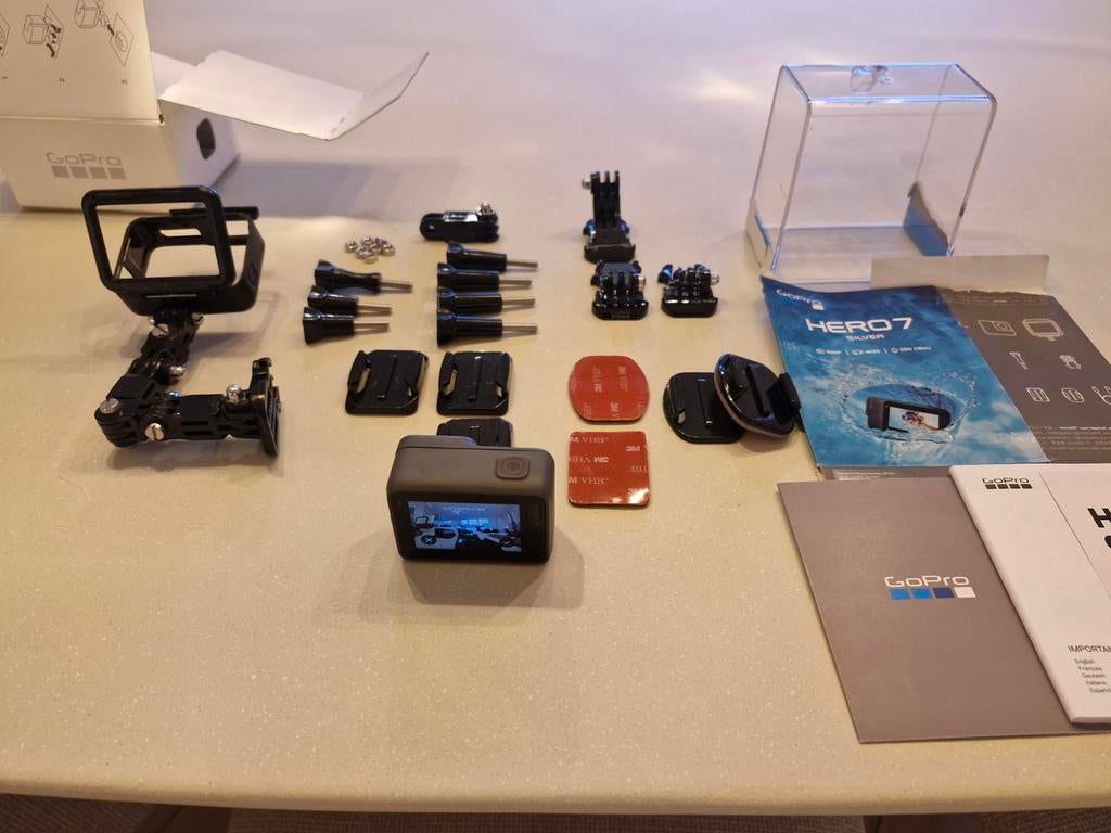 GoPro Hero 7 Silver met accessoires, Audio, Tv en Foto, Actiecamera's, Ophalen, GoPro