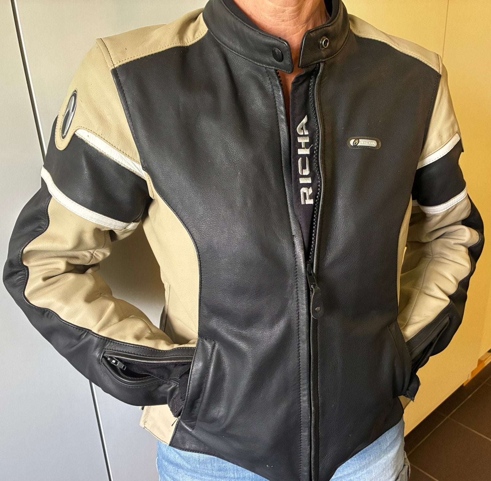 Richa sportieve lederen motorvest, Motoren, Ophalen, Tweedehands, Dames, Jas | leer